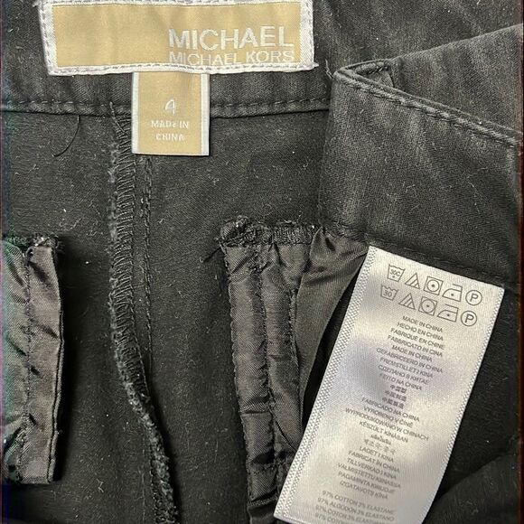 MICHAEL Michael Kors Skinny Black Pants with Gold Tone Hardware- Size 4 - Picture 9 of 10
